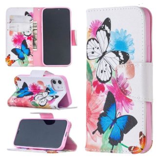 Plånboksfodral Apple iPhone 12 – Färgglada Fjärilar