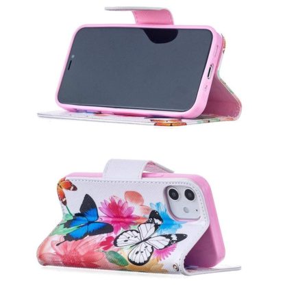 Plånboksfodral Apple iPhone 12 – Färgglada Fjärilar