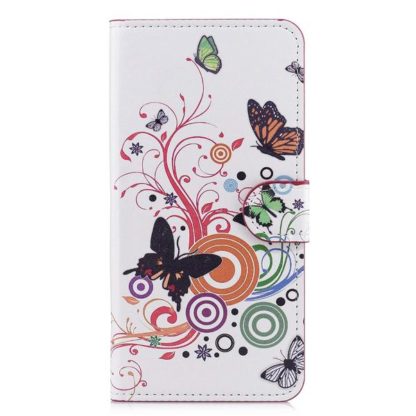 Plånboksfodral Huawei Mate 20 Lite - Vit med Fjärilar