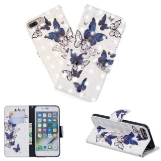 Plånboksfodral Apple iPhone 8 Plus – Blåa och Vita Fjärilar