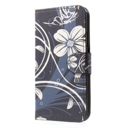 Plånboksfodral iPhone X / iPhone Xs - Svart med Blommor