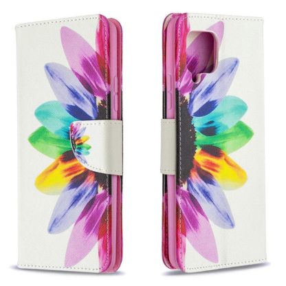 Plånboksfodral Samsung Galaxy A12 - Färgglad Blomma