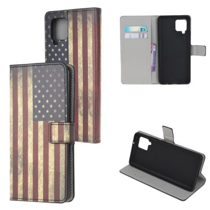 Plånboksfodral Samsung Galaxy A12 - Flagga USA