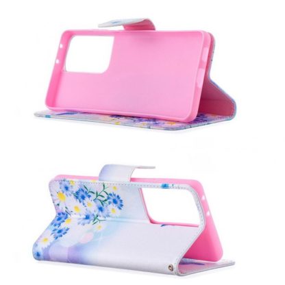 Plånboksfodral Samsung Galaxy S21 Ultra – Fjärilar och Blommor