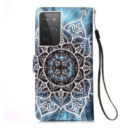 Plånboksfodral Samsung Galaxy S21 Ultra – Blå Mandala