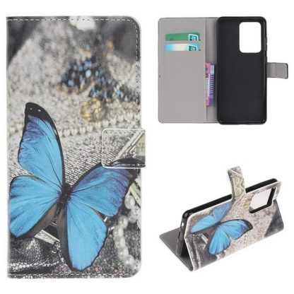 Plånboksfodral Samsung Galaxy S21 Ultra - Blå Fjäril