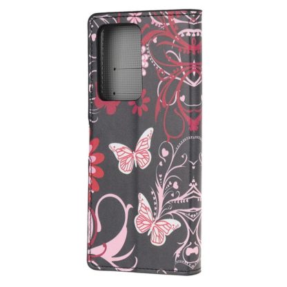Plånboksfodral Samsung Galaxy S21 Ultra - Svart med Fjärilar