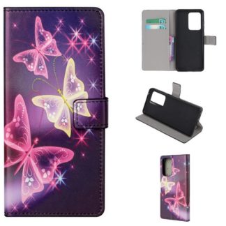 Plånboksfodral Samsung Galaxy A52 - Lila / Fjärilar