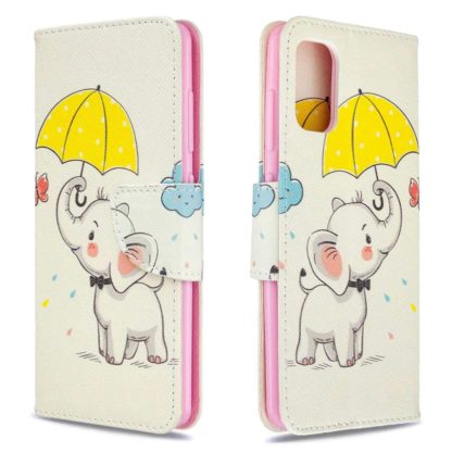 Plånboksfodral Samsung Galaxy A02s – Elefant med Paraply