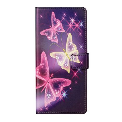 Plånboksfodral Samsung Galaxy S21 Ultra - Lila / Fjärilar