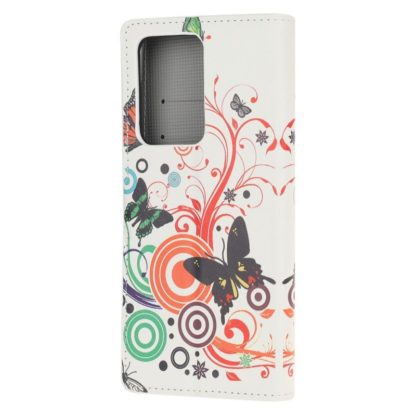 Plånboksfodral Samsung Galaxy A52 - Vit med Fjärilar