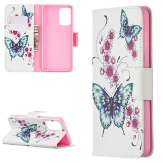 Plånboksfodral Samsung Galaxy A72 – Fjärilar och Blommor