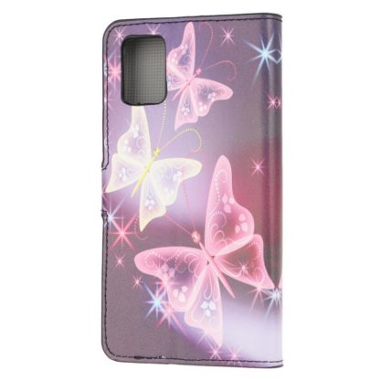Plånboksfodral Samsung Galaxy A02s - Lila / Fjärilar