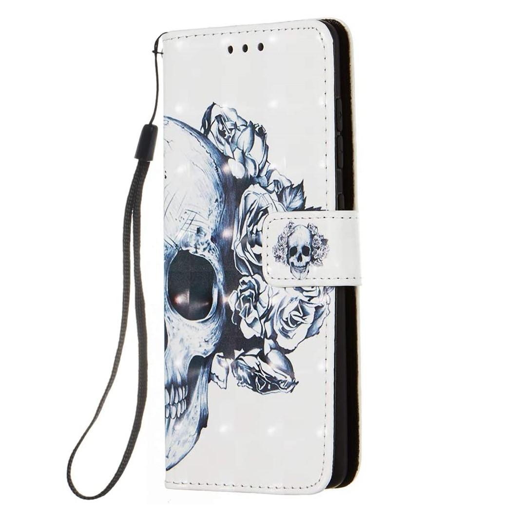 Plånboksfodral Samsung Galaxy A02s – Döskalle / Rosor