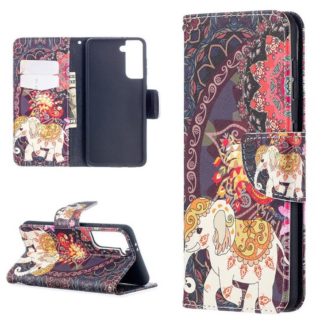Plånboksfodral Samsung Galaxy S21 Plus – Indiskt / Elefant