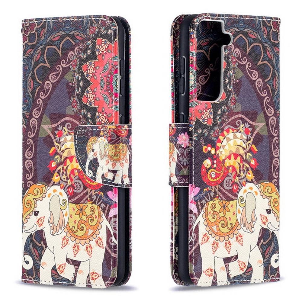 Plånboksfodral Samsung Galaxy S21 Plus – Indiskt / Elefant