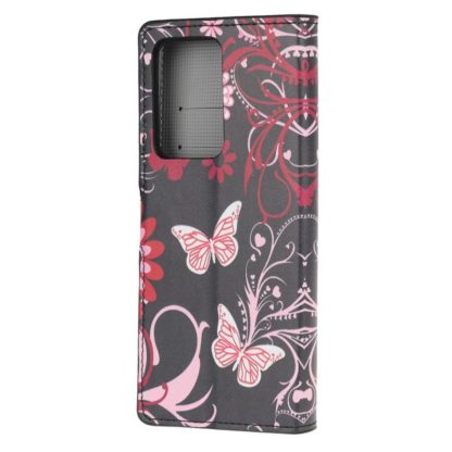 Plånboksfodral Samsung Galaxy A72 - Svart med Fjärilar