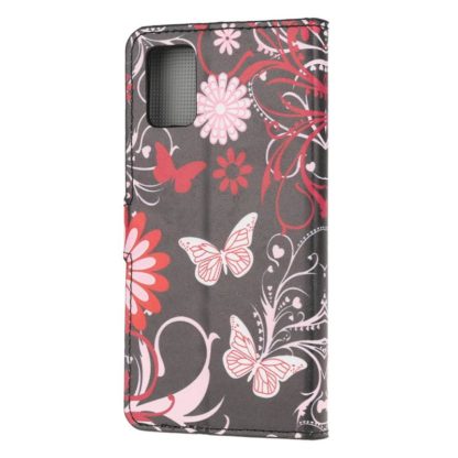Plånboksfodral Samsung Galaxy A02s - Svart med Fjärilar