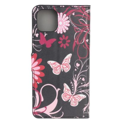Plånboksfodral iPhone 13 Pro - Svart med Fjärilar
