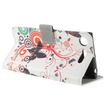 Plånboksfodral Sony Xperia XZ1 - Vit med Fjärilar