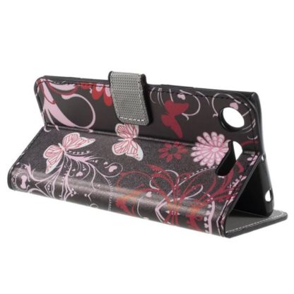 Plånboksfodral Sony Xperia XZ1 - Svart med Fjärilar