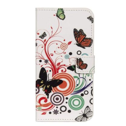Plånboksfodral Motorola Moto G6 Plus - Vit med Fjärilar
