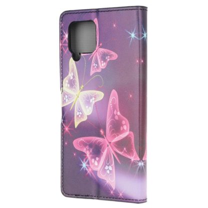 Plånboksfodral Samsung Galaxy A12 - Lila / Fjärilar