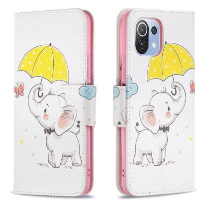 Plånboksfodral Xiaomi Mi 11 Lite – Elefant med Paraply