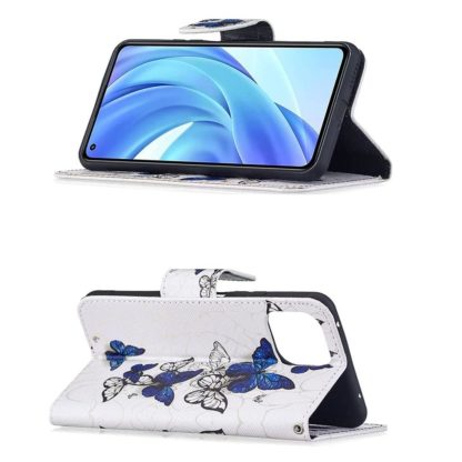 Plånboksfodral Xiaomi Mi 11 Lite – Blåa och Vita Fjärilar
