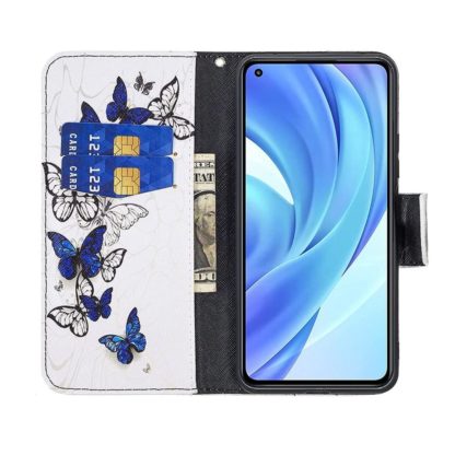 Plånboksfodral Xiaomi Mi 11 Lite – Blåa och Vita Fjärilar