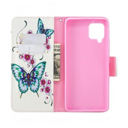 Plånboksfodral Samsung Galaxy A22 (4G) – Fjärilar och Blommor