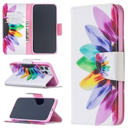 Plånboksfodral iPhone 13 Pro – Färgglad Blomma