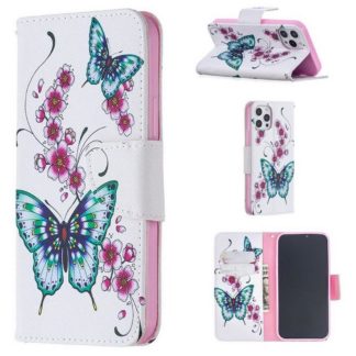 Plånboksfodral iPhone 13 Pro – Fjärilar och Blommor