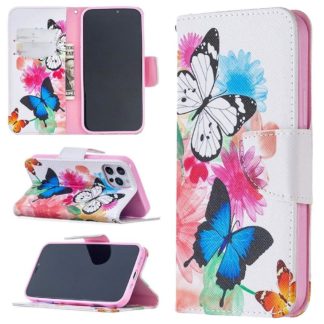 Plånboksfodral iPhone 13 Pro – Färgglada Fjärilar