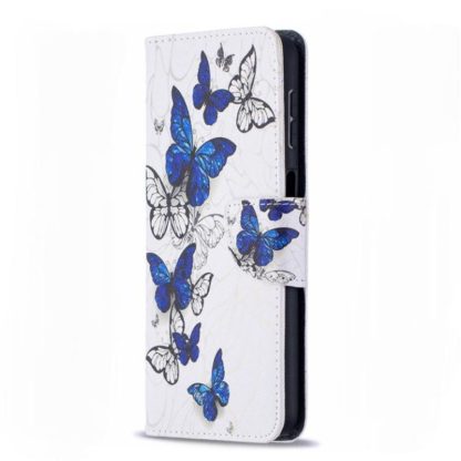 Plånboksfodral Samsung Galaxy A10 - Blåvita Fjärilar
