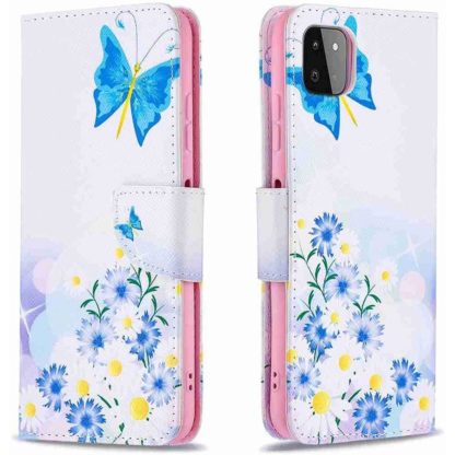 Plånboksfodral Samsung Galaxy A22 5G – Fjärilar och Blommor