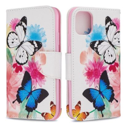 Plånboksfodral iPhone 13 – Färgglada Fjärilar