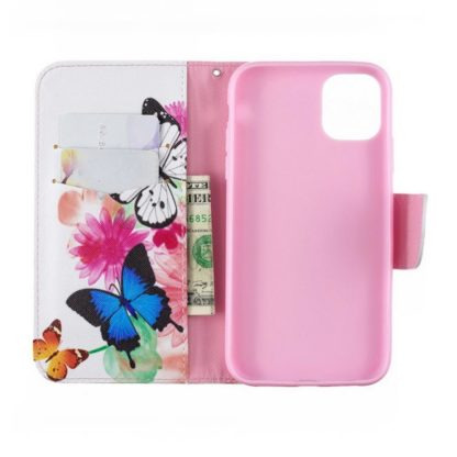 Plånboksfodral iPhone 13 – Färgglada Fjärilar