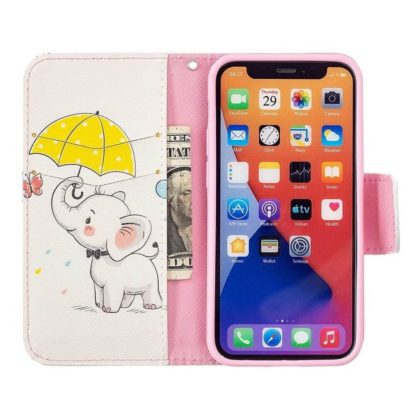 Plånboksfodral iPhone 13 Mini – Elefant med Paraply