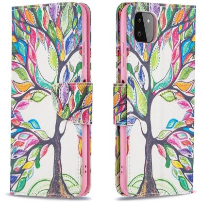 Plånboksfodral Samsung Galaxy A22 5G – Färgglatt Träd