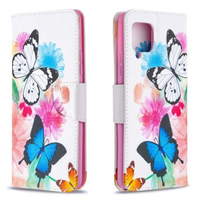 Plånboksfodral Samsung Galaxy A22 (4G) – Färgglada Fjärilar