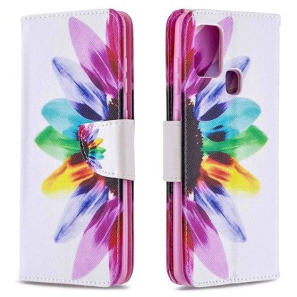 Plånboksfodral Samsung Galaxy A21s – Färgglad Blomma