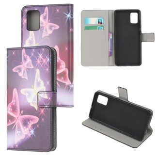 Plånboksfodral Samsung Galaxy A03s - Lila / Fjärilar