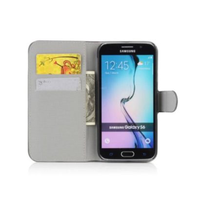 Plånboksfodral Samsung Galaxy S6 - Svart med Fjärilar