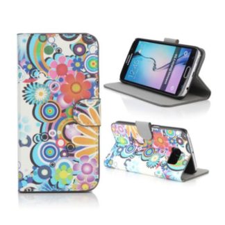 Plånboksfodral Samsung Galaxy S6 Edge - Blommor & Cirklar