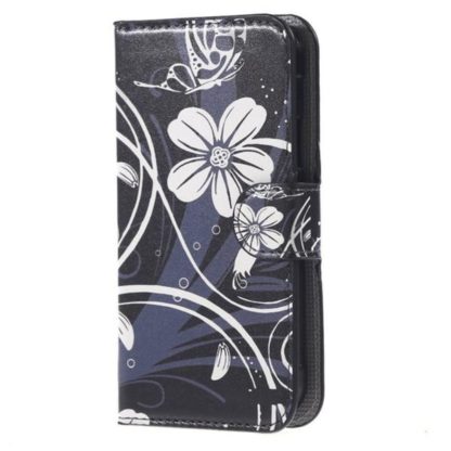 Plånboksfodral Samsung Xcover 3 (SM-G388F) – Svart med Blommor
