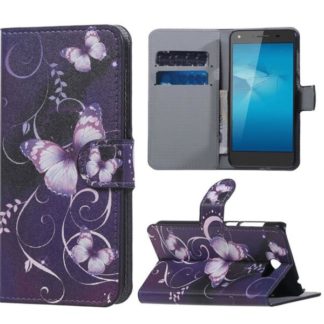 Plånboksfodral Huawei Y6 II Compact – Lila med Fjärilar