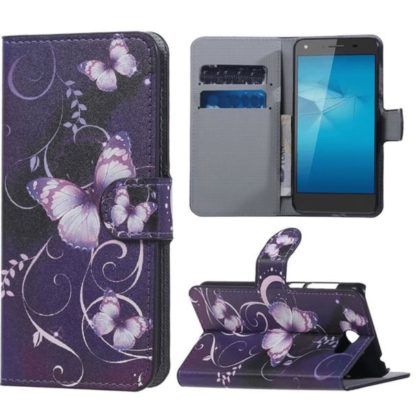Plånboksfodral Huawei Y6 II Compact – Lila med Fjärilar