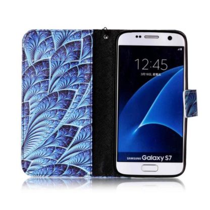 Plånboksfodral Samsung Galaxy S7 – Blå Blomma