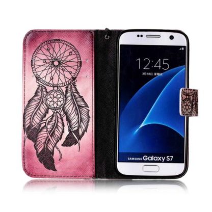 Plånboksfodral Samsung Galaxy S7 - Drömfångare Rosa/Röd